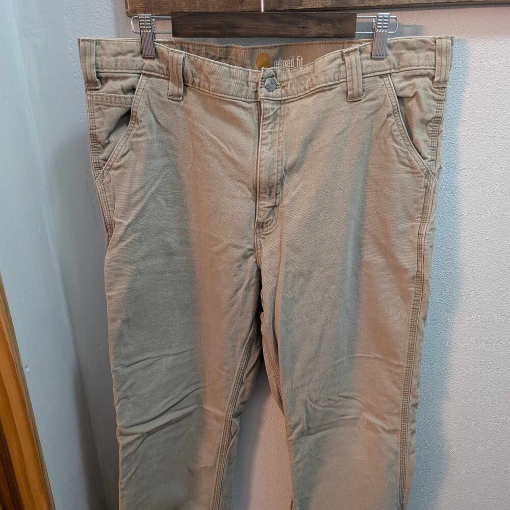 *3/$25* Men's Carhartt Relaxed Fit Khaki Work Pants - Size 38 x 34